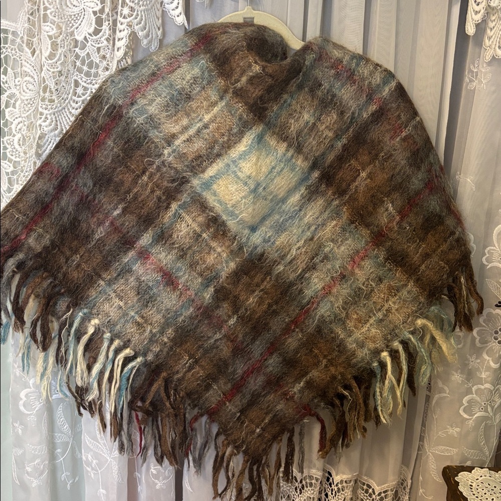 Vintage Glen Cree Scottish Mohair Plaid Wool Shawl Scarf - Picture 3 of 8